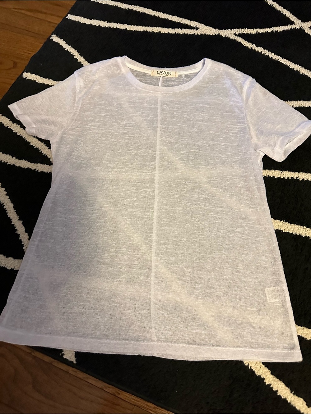EUC WOMENS L 100% WHITE LINEN SHORT SLEEVE TSHIRT